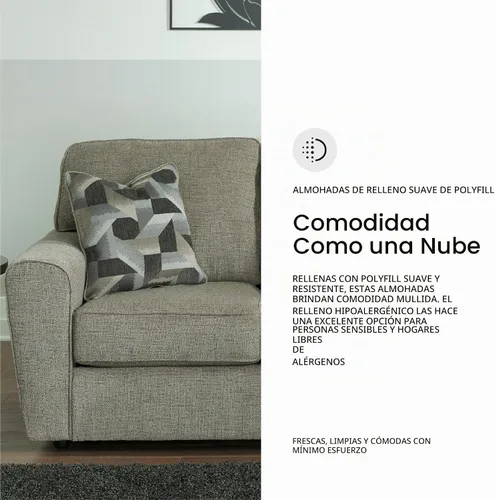 Vista 11 de Signature Design by Ashley Cascilla Sofá biplaza casual, gris claro