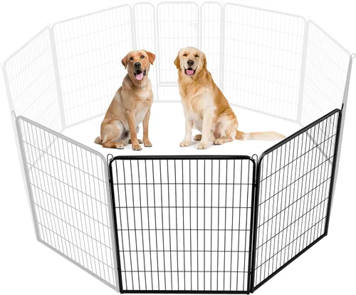 Vista 36 de Yaheetech Corralito para perros, 24 pulgadas, 2 paneles, corral para perros para interiores, resistente, corral de ejercicio para cachorros, valla