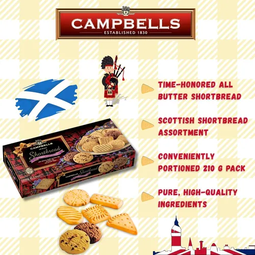 Vista 6 de Campbells Shortbread Reserve Collection Cartón de 7.4 onzas (7.41 oz) – Galletas escocesas de mantequilla de Escocia, chispas de chocolate