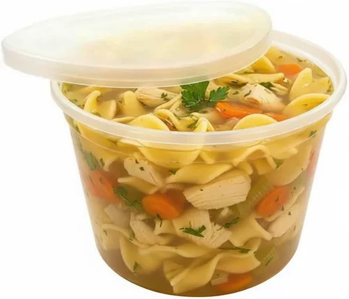 Vista 8 de PACTOGO Recipientes redondos de plástico resistentes de 64 onzas con tapas, para recipientes de preparación de comidas, sin BPA, apilables, a prueba