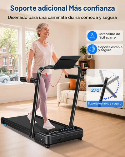 Vista 4 de WELLFIT Almohadilla para caminar con inclinación automática y barra