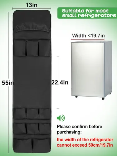 Vista 5 de Mini organizador extendido para nevera, 55 x 13 pulgadas, organizador de almacenamiento para el regreso a la escuela, dormitorio y oficina, sobre