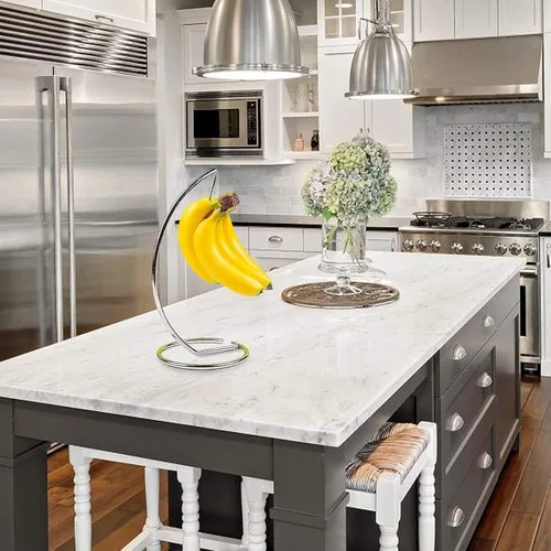 Vista 8 de Soporte para árbol de plátano, soporte de acero inoxidable para colgar plátanos, soporte de árbol de plátano, cuenco de frutas para encimera