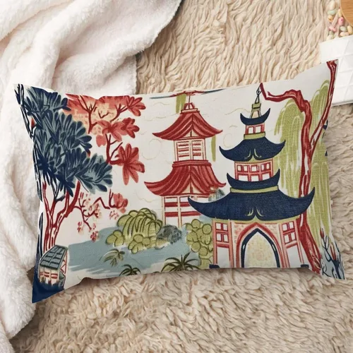 Vista 112 de ArogGeld Funda de cojín con flores verdes y blancas con flores grises y negras y hojas verdes en estilo chinoiserie, funda de almohada cuadrada
