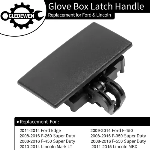 Vista 2 de Gledewen Manija de guantera (negra), compatible con Ford F150 F250 F350 F450 F550 Super Duty Edge, Lincoln Mark LT MKX 2008-2016 BL3Z-1506072-AE