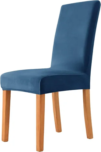 Vista 8 de Fundas elásticas para sillas de comedor, fundas protectoras de asiento extraíbles de terciopelo suave para silla Parson (2, beige)