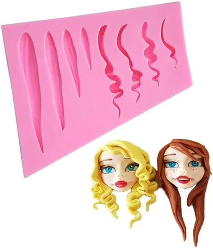 Vista 8 de Moldes de silicona para cara de bebé, herramientas para hornear, molde de arcilla polimérica hecha a mano, molde de chocolate Sugarcraft, 12 uds