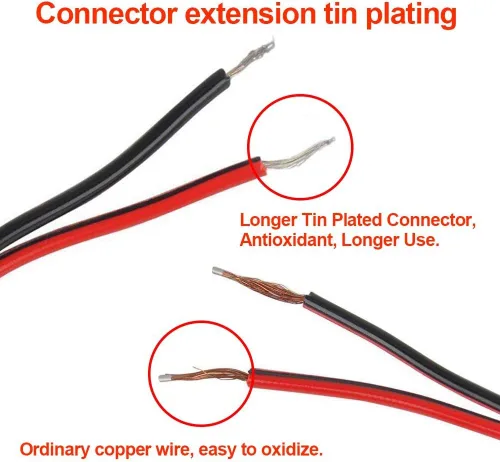Vista 4 de Cable de alimentación de CC de 12 V 5 A, conectores macho hembra para cámara de seguridad CCTV, conectores adaptadores de corriente