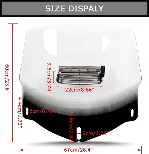 Vista 3 de PSLER Parabrisas de motocicleta con ventilación de aire para Goldwing GL1800 2001-2017 (limpio)