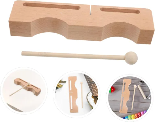 Vista 9 de Kisangel Wooden Frog Instrument with Mallets Light Yellow Percussion Block for Adults Ergonomic Design for Comfortable Handling for Musical