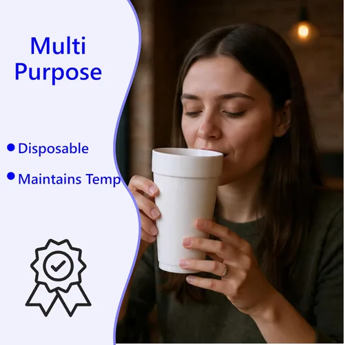 Vista 7 de Mr Miracle Vasos de espuma de poliestireno de 8 onzas, tazas de café desechables (paquete de 50), tazas de espuma blanca aisladas para bebidas