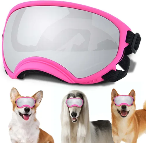 Vista 11 de Gafas de sol para perros medianos con correa ajustable, protección UV, gafas de sol para cachorros a prueba de viento, adecuadas para mascotas