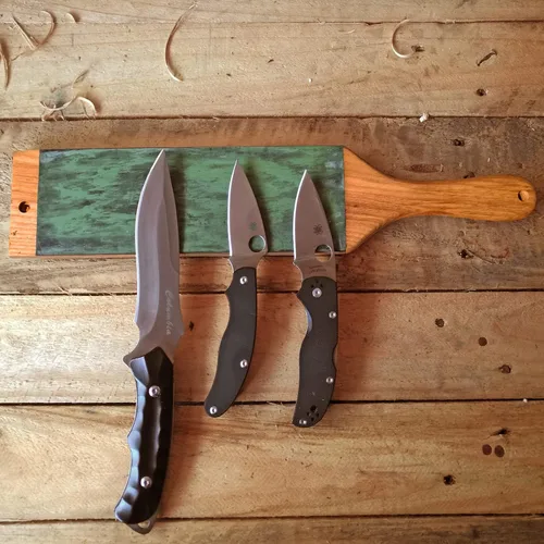 Vista 3 de Strop de cuero con compuesto de pulido, kit de grapado de cuchillos para afilar y afilar cuchillos herramientas