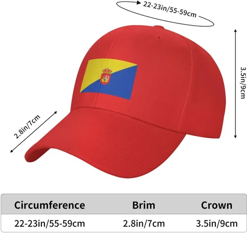 Vista 5 de Flag of Gran Canaria Baseball Cap for Men Women Classic Solid Color Adjustable Dad Hat