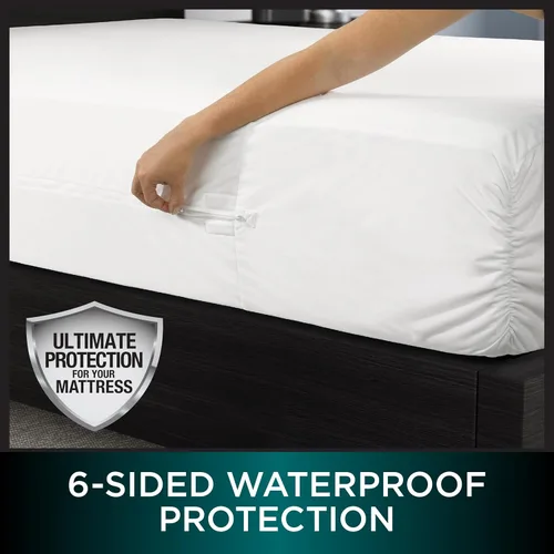 Vista 4 de Protect-A-Bed AllerZip - Funda de colchón con cremallera, a prueba de insectos y ácaros, protector de colchón de seis caras, 100% impermeable