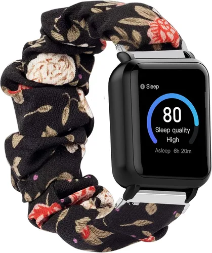 Vista 8 de Lamshaw Compatible con 3Plus Vibe Plus Band, banda elástica de tela elástica para mujer, lindas correas de repuesto compatibles con 3Plus Vibe