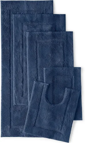 Vista 2 de Lands' End Alfombra de baño antideslizante azul marino Deep Sea Navy 20" x 33