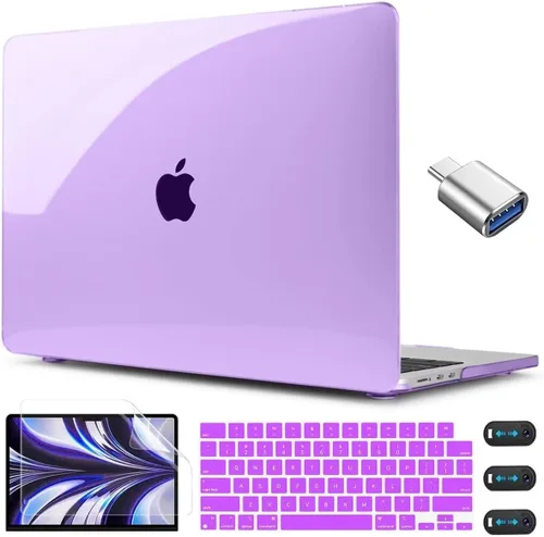 Vista 26 de CISSOOK para MacBook Air 13.6 M4 M3 M2 Funda 2025 2024 2022 Release, Carcasa Rígida de Plástico y Cubierta de Teclado y Adaptador USB para MacBook