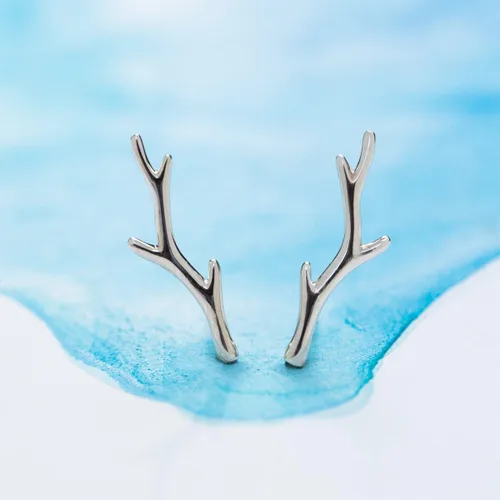 Vista 4 de Boma Jewelry - Pendientes de plata de ley, diseño de ramas de árbol