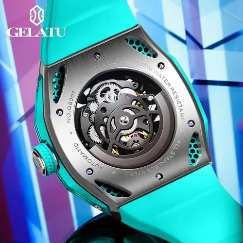 Vista 3 de GELATU Reloj 6007 deportivo de lujo impermeable mecánico