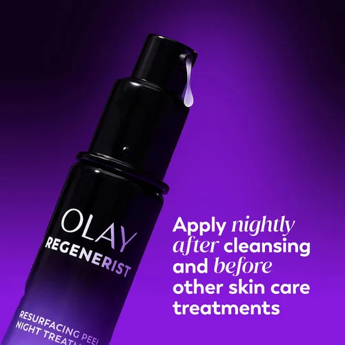 Vista 7 de Olay Regenerist - Exfoliante químico para cara, mascarilla facial durante la noche, cuidado de la piel antienvejecimiento, suero de noche