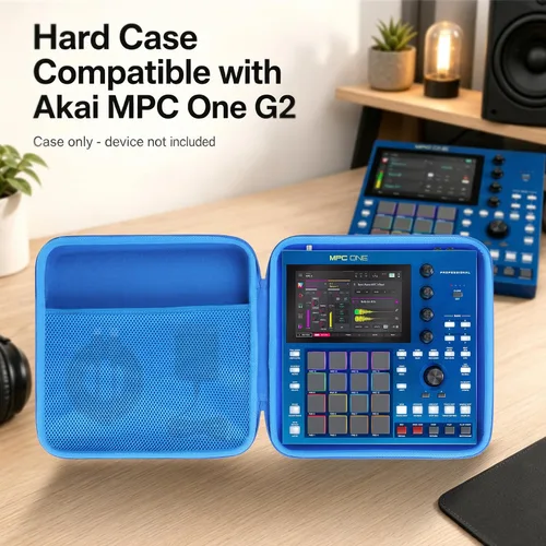 Vista 9 de Lebakort Estuche rígido compatible con Akai Professional MPC One G2 Center Azul