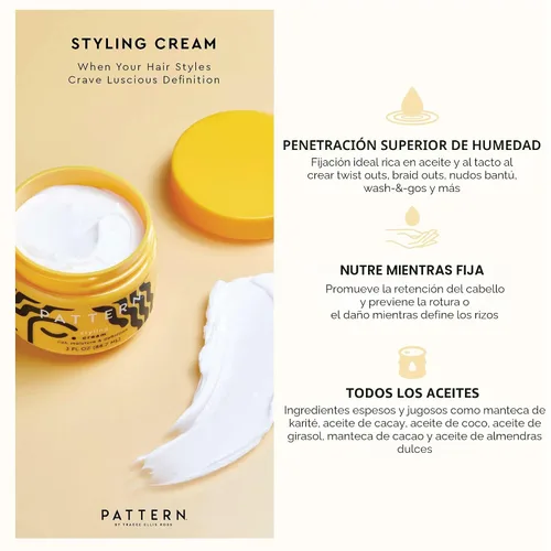 Vista 4 de Crema de peinado PATTERN Beauty de Tracee Ellis Ross 15 fl oz - Sujeción y definición para cabello rizado 3b-4c