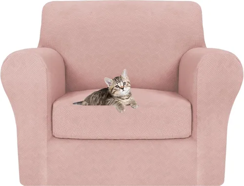 Vista 84 de MAXIJIN 2 piezas de fundas para silla con brazos, funda para silla de sofá para sala de estar, funda elástica para perros para una silla con 1 cojín