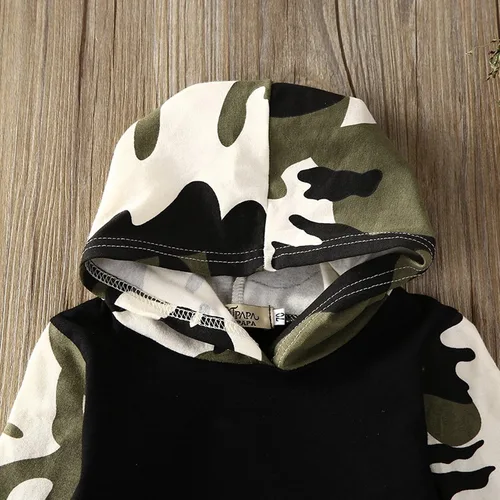 Vista 4 de Conjunto de ropa de 2 piezas para bebés y niños pequeños, sudadera con capucha y pantalones largos de invierno