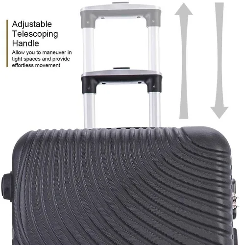 Vista 5 de Fridtrip - Maleta de viaje rígida, ligera, con ruedas giratorias, Negro, 3 PCS Suitcases