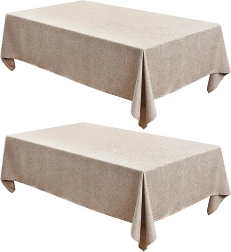 Vista 9 de Fitable - Mantel cuadrado de lino sintético resistente a las arrugas, tela neutral, para mesa de interior o exterior, para cocina o comedor