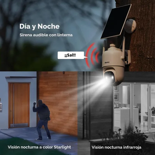 Vista 9 de SOVMIKU 2CQ1 AI 2K Cámara de seguridad solar inalámbrica para exteriores, alimentada por batería, audio bidireccional, detección de movimiento