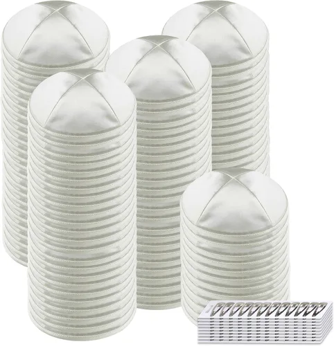 Vista 7 de Zion Judaica Deluxe Satin Kippah Yarmulkes para niños, adolescentes y adultos, 6.25 pulgadas, opciones multicolores, diseño de 4 paneles Negro