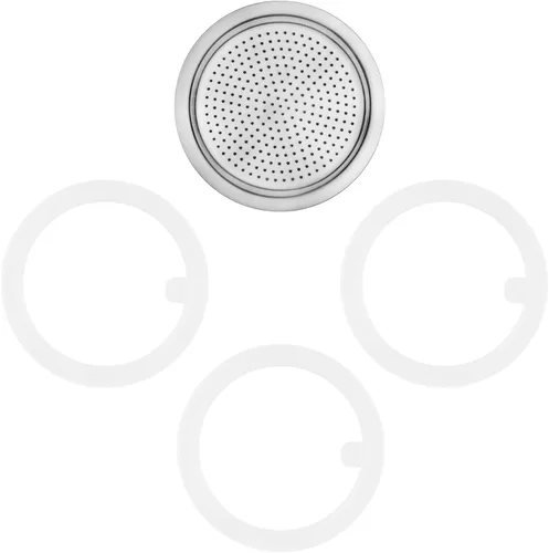 Vista 9 de wedrink 1 filtro y 3 sellos de silicona de repuesto para cafetera de aluminio Moka Pot y estufa Espresso (6 tazas)