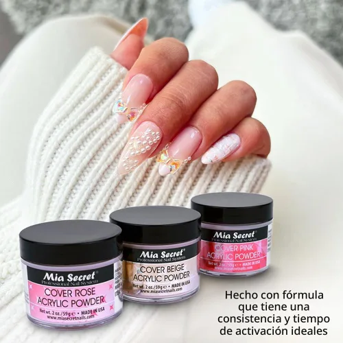 Vista 3 de Mia Secret Polvo Acrílico de Cobertura Juego de 3 Piezas - Rosa/Beige/Rose 1 oz