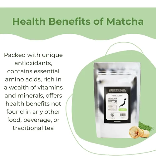 Vista 3 de Matcha Kari Mezcla de latte orgánico endulzado matcha – estilo café – 2.2 libras Organic sweetened matcha green tea latte powder, cafe-style, just