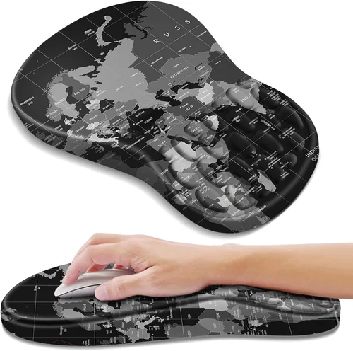 Vista 20 de YIWEI Alfombrilla de mouse ergonómica con soporte para muñeca, alfombrilla de mouse de espuma viscoelástica de gel para teclado de computadora