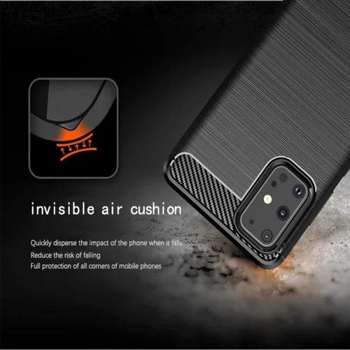 Vista 7 de Funda de teléfono para Galaxy S20 Plus, Samsung S20+ SM-G986U, fibra de carbono a prueba de golpes resistente escudo suave TPU contraportada