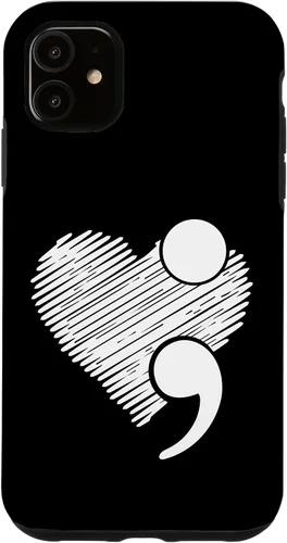 Vista 8 de Suicide Awareness - Suicide Prevention Heart Semicolon Gift Case for iPhone 17