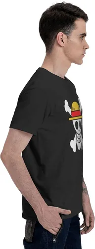 Vista 4 de Camisa de anime de una pieza básica de manga corta para hombre, cuello redondo, a la moda, S-6XL