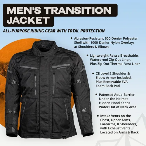 Vista 8 de Tourmaster Chaqueta de Motocicleta Transition para Hombre