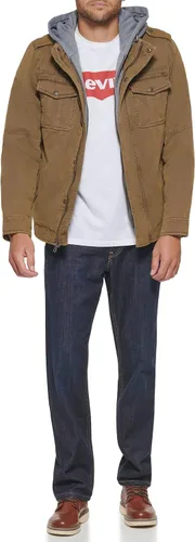 Vista 3 de Levi's Chaqueta estilo militar con capucha de algodón lavado para hombre