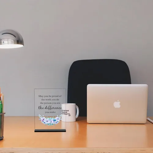 Vista 6 de Regalos navideños para compañeros de trabajo, letrero decorativo de escritorio para empleador, regalo de elefante blanco para amigos, regalos