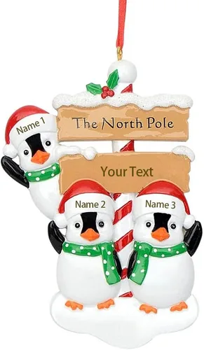 Vista 26 de JewelOra Adornos de Navidad, personalizados de 2 a 6 miembros de la familia, adorno personalizado para árbol de Navidad, decoraciones de vacaciones