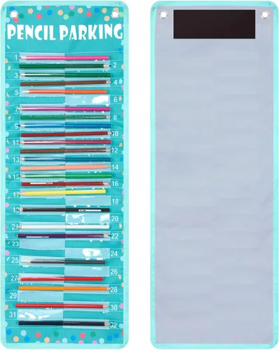 Vista 8 de Sabary - Organizador de bolsillo para lápices, dispensador de lápices con gráfico, soporte de bolsillo para lápices en nylon con ojales y tira