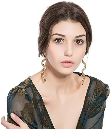 Vista 6 de Holloween - Aretes de serpiente para mujer, diseño de serpiente gótica, para niñas, accesorios de disfraz de Holloween