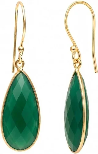 Vista 9 de Gempires - Aretes largos de gota con piedras preciosas facetadas para mujer