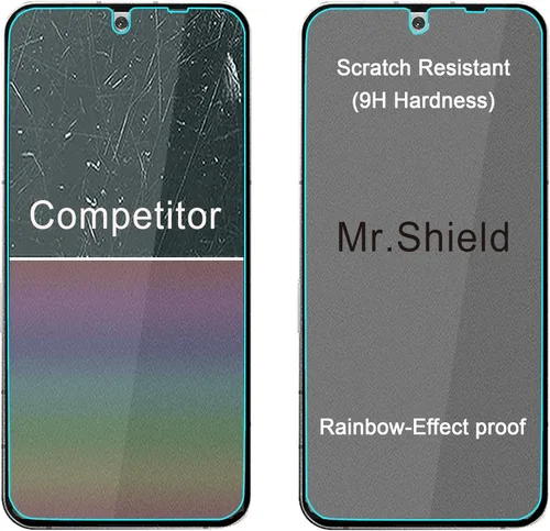 Vista 6 de Mr.Shield Paquete de 3 protectores de pantalla de vidrio templado para Nothing Phone 2 [Cortado para cámara] Vidrio de Japón con dureza 9H