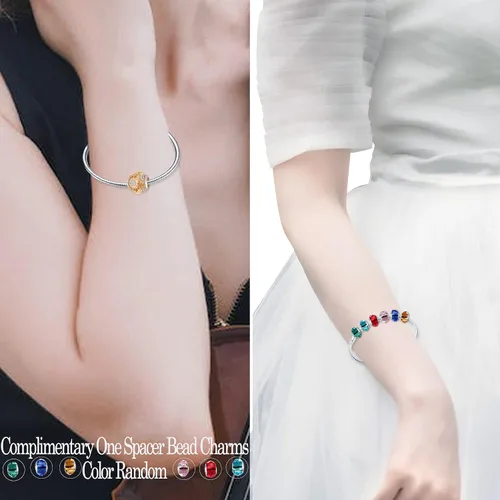 Vista 4 de LNQOBU Happy Life - Colgante para pulseras de abalorios, plata de ley 925 para mujer (con un espaciador de cuentas)