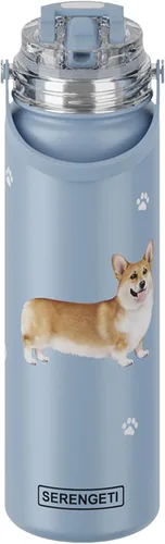 Vista 10 de SERENGETI Botella de Agua de 24 Oz de Acero Inoxidable con Tapa a Prueba de Derrames - Termo de agua de doble pared con aislamiento al vacío PERRO